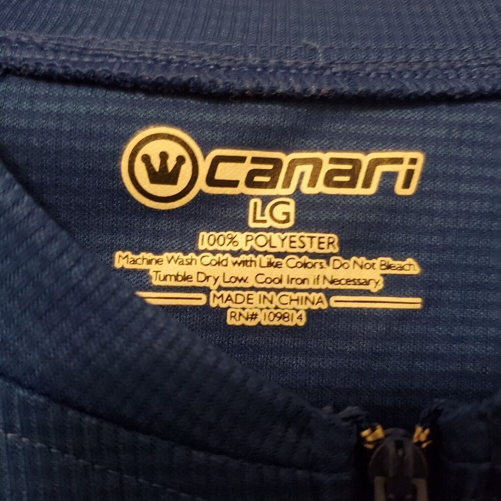 Canari Cycling Jersey Men's Size L Blue Short Sleeve 3 Back Pockets 1/2 Zip - Picture 3 of 12